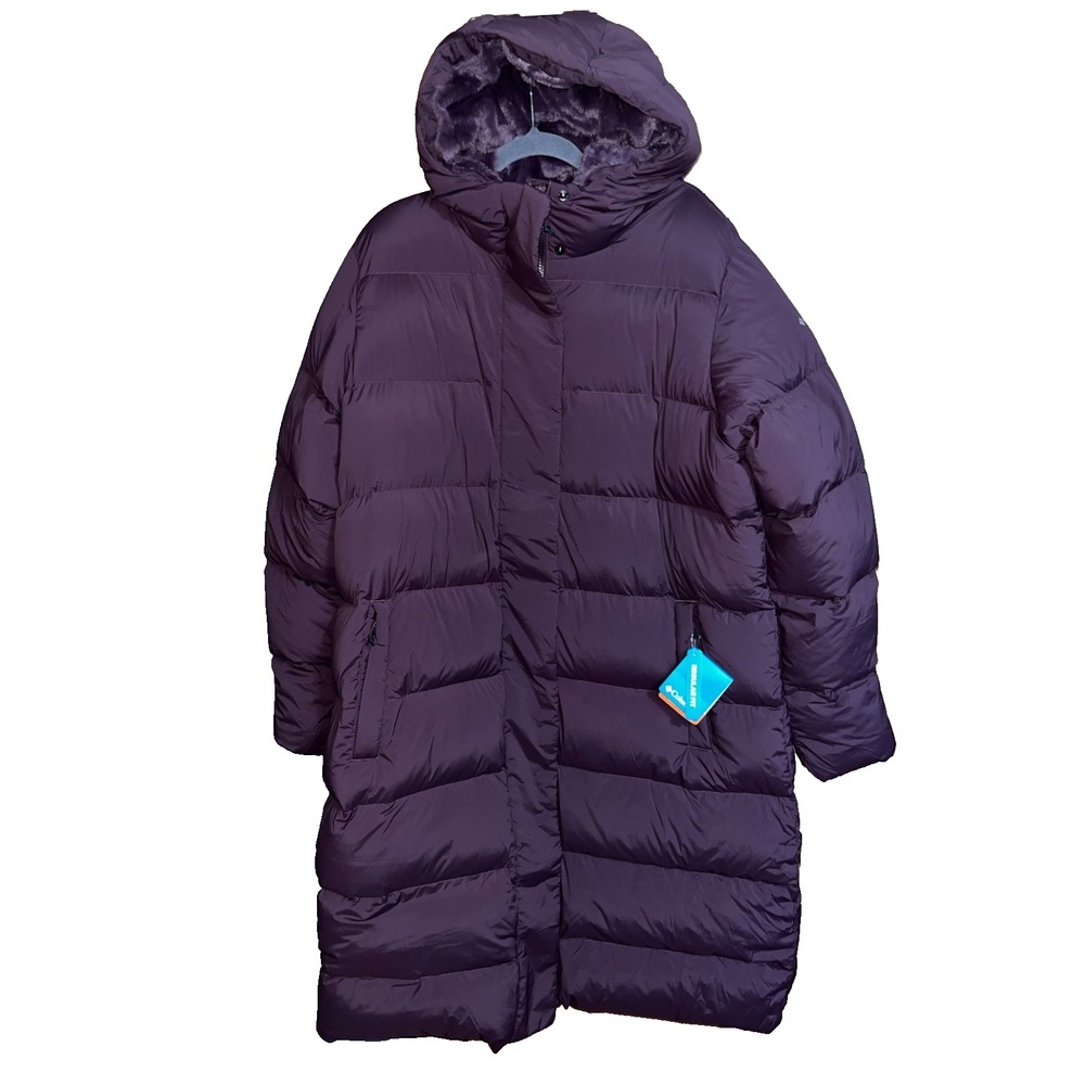 New NWT Columbia Maroon Boundless Days Long Duck Down Coat Jacket XXL 2XL